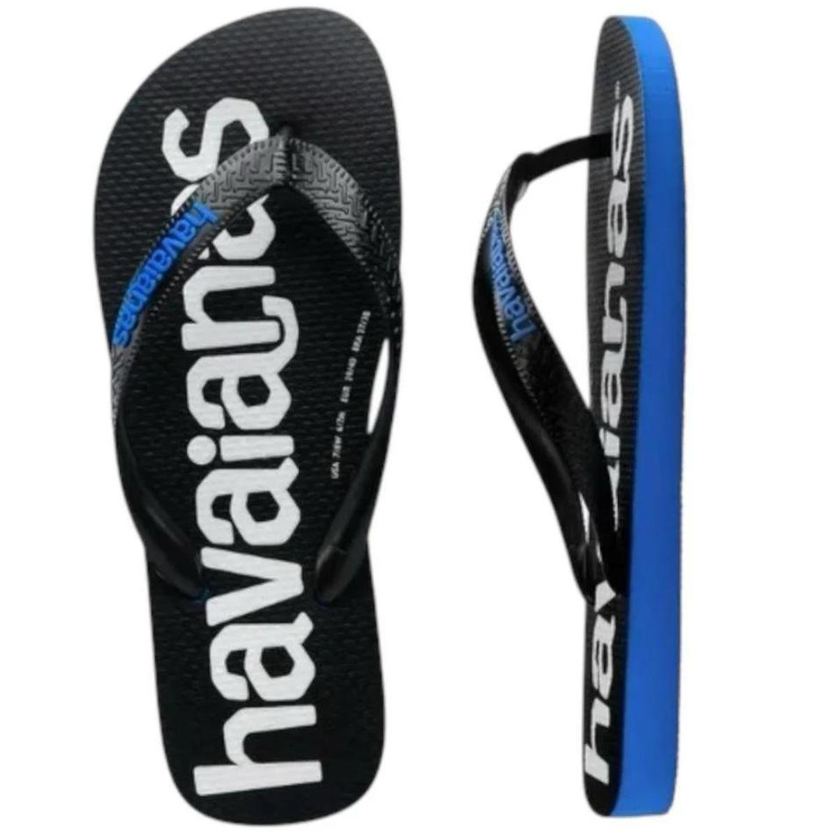 Chinelo Havaianas Top Logomania 2 - Preto e Azul Preto/Azul 3