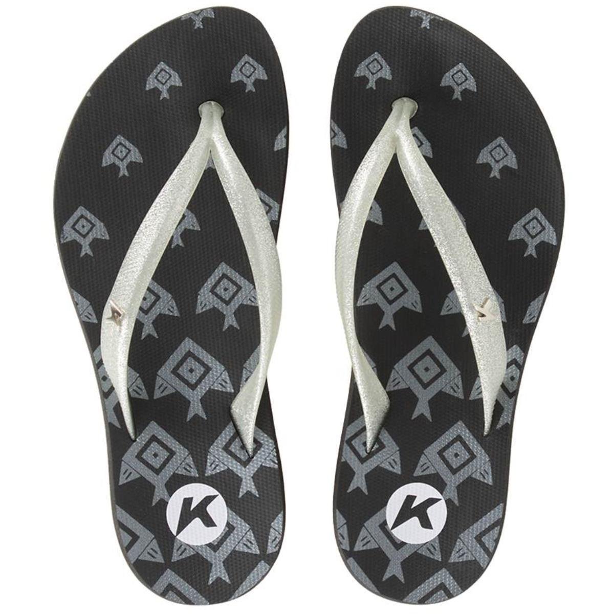 Chinelo Kenner Ibiza Geopeixe Feminino - Preto e Prata Preto/Prata 2