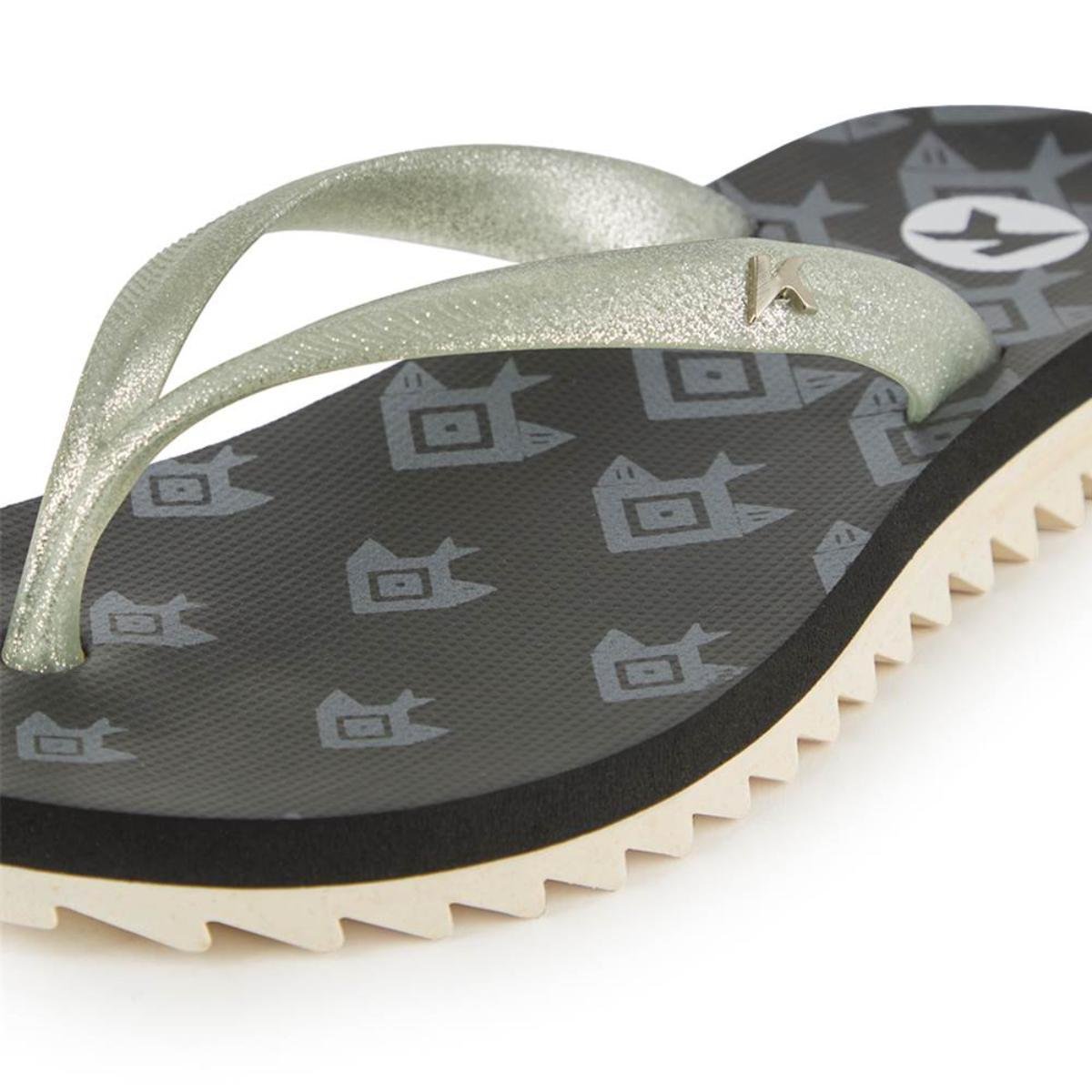 Chinelo Kenner Ibiza Geopeixe Feminino - Preto e Prata Preto/Prata 4