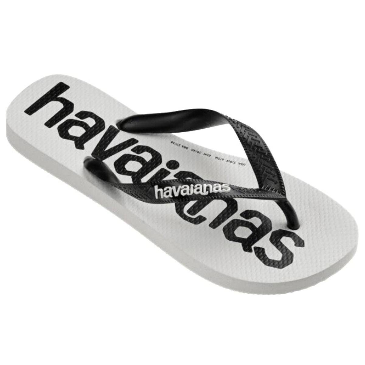 Chinelo Havaianas Top Logomania 2 - Branco e Preto Branco/Preto 3