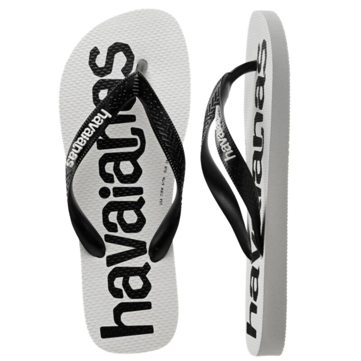 Chinelo Havaianas Top Logomania 2 - Branco e Preto Branco/Preto 4