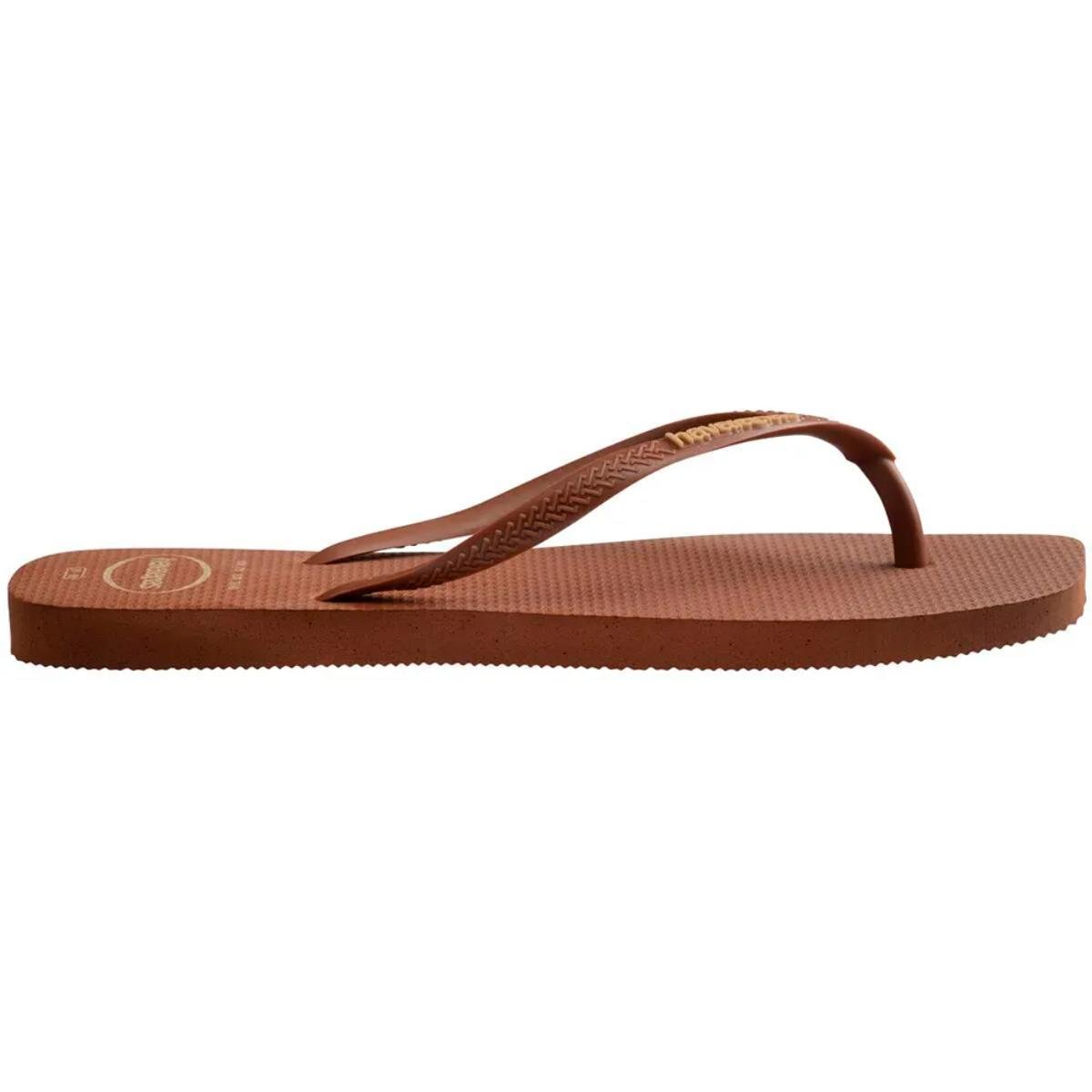 Chinelo Havaianas Slim Square Logo Pop Up Feminino - Marrom Marrom 3