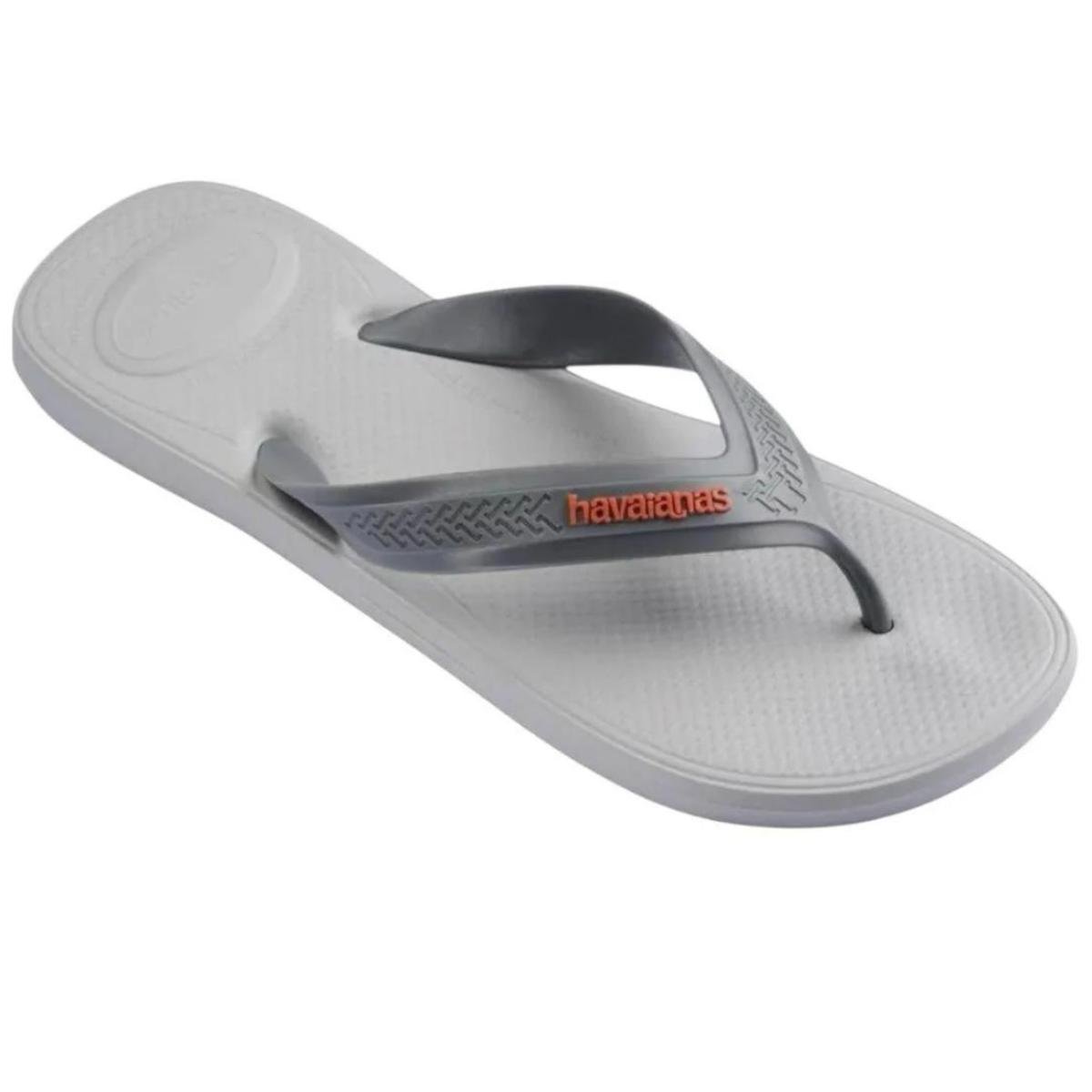 Chinelo Havaianas Top Max Comfort Masculino - Cinza e Laranja Cinza/Laranja 2