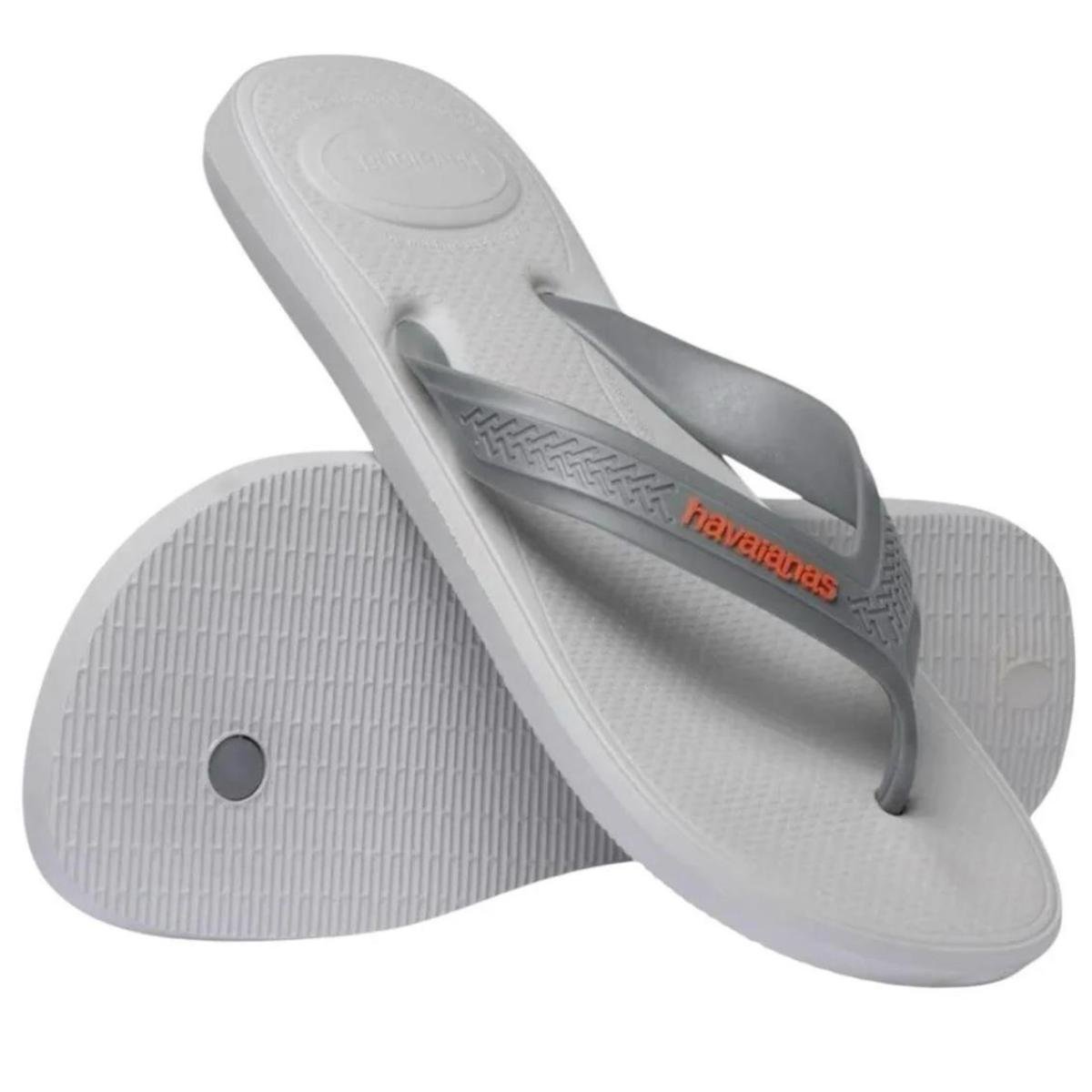 Chinelo Havaianas Top Max Comfort Masculino - Cinza e Laranja Cinza/Laranja 4