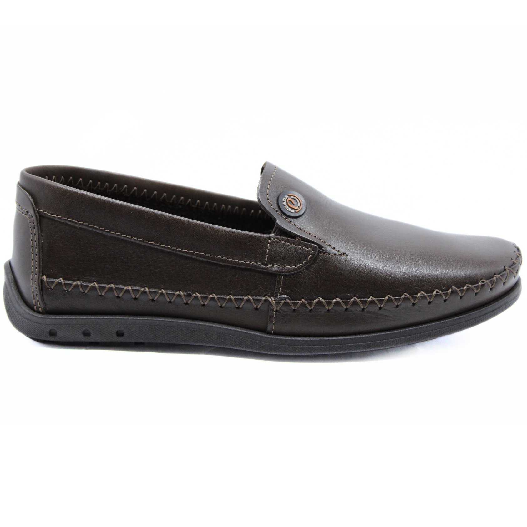 Mocassim Couro Pegada 141601 Masculino - Marrom Escuro Marrom Escuro 2
