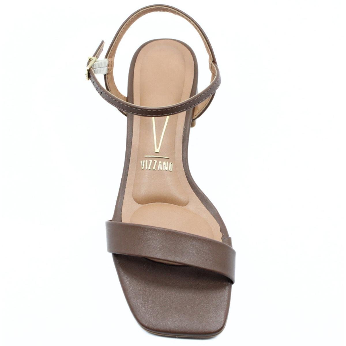 Sandália Vizzano Salto Bloco Baixo Casual Feminina - Marrom Marrom 3