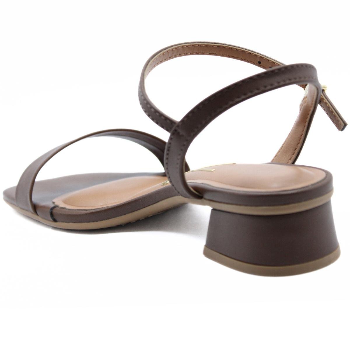 Sandália Vizzano Salto Bloco Baixo Casual Feminina - Marrom Marrom 4