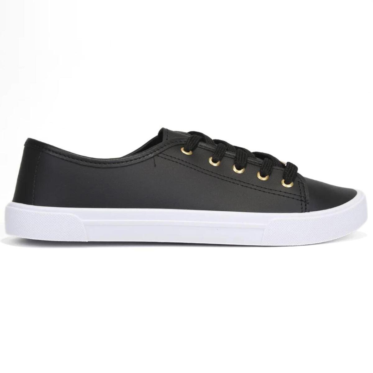 Tênis Moleca Básico Feminino - Preto e Branco Preto/Branco 2
