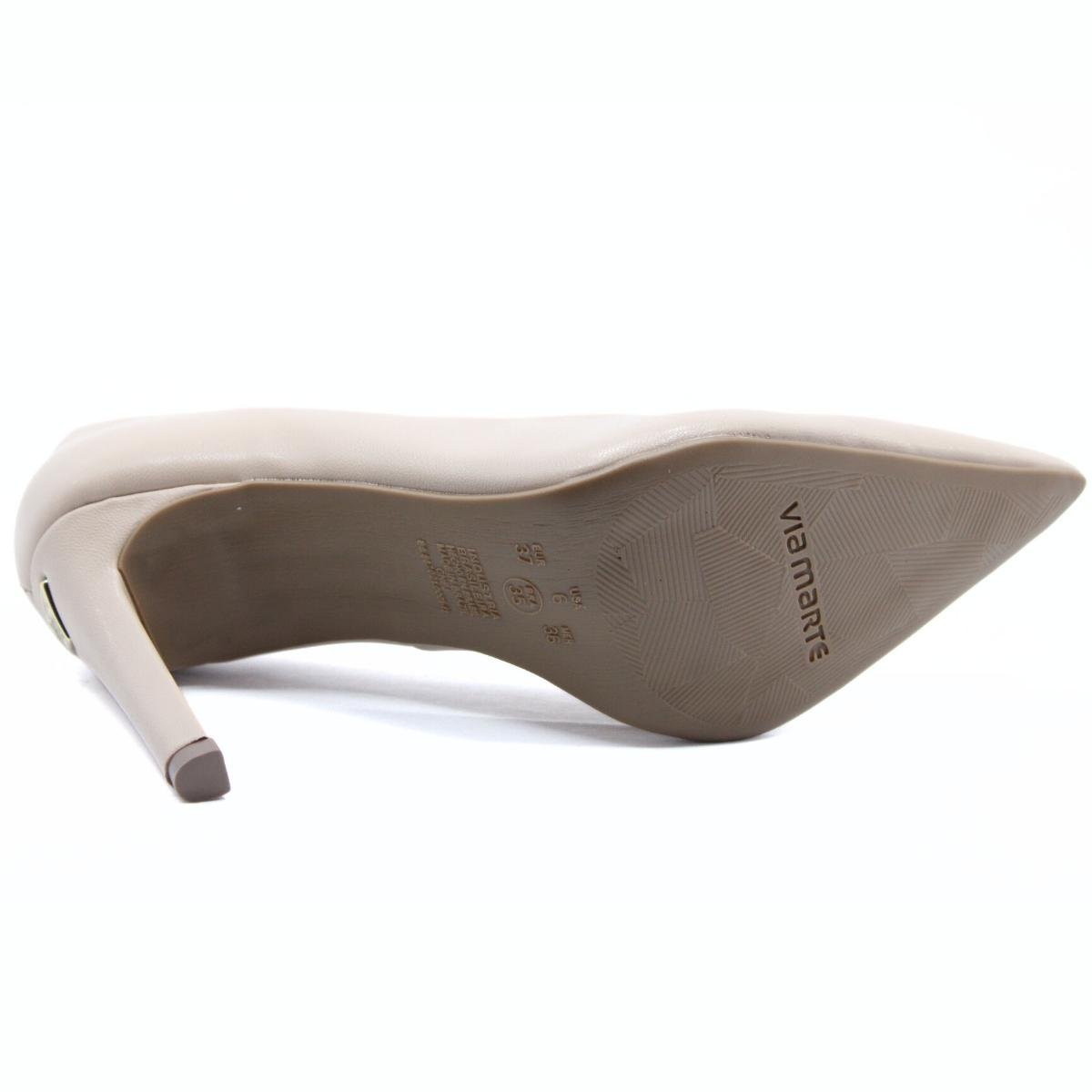 Scarpin Via Marte Salto Alto Feminino - Creme Creme 5
