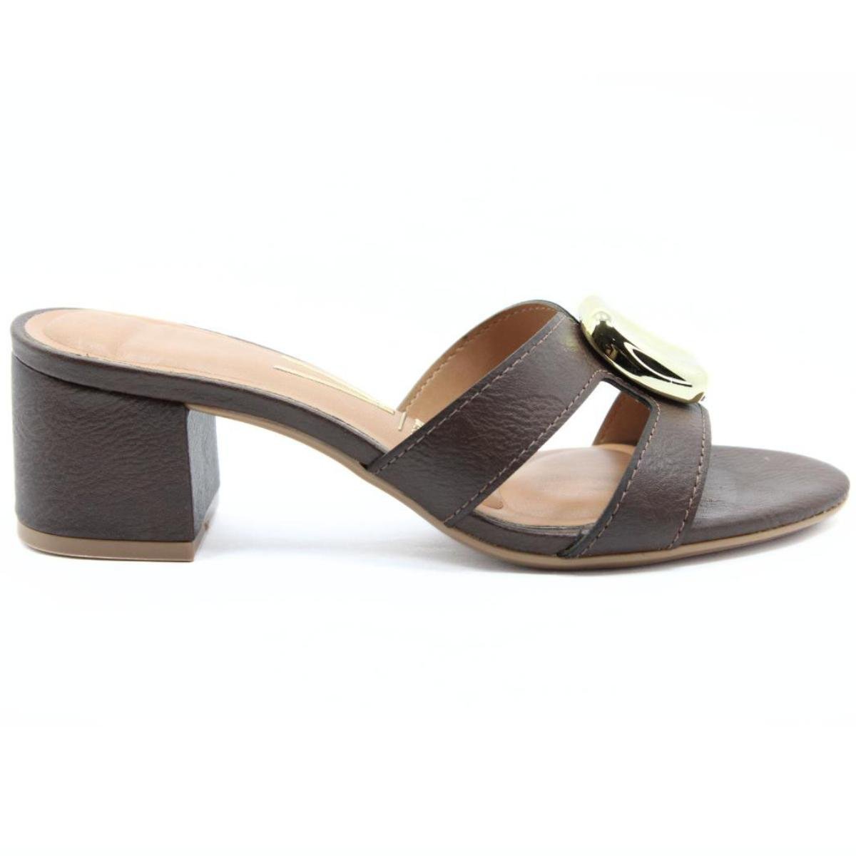 Tamanco Vizzano Detalhe Salto Bloco Feminino - Marrom Marrom 2