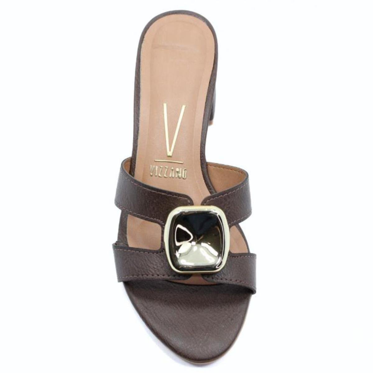 Tamanco Vizzano Detalhe Salto Bloco Feminino - Marrom Marrom 3