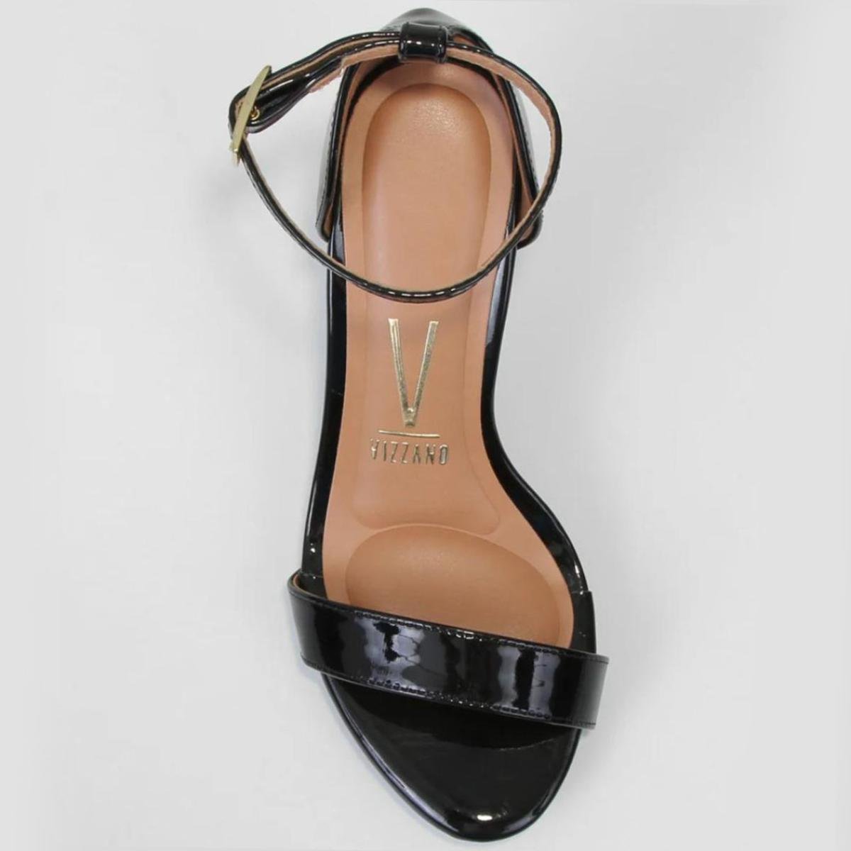 Sandália Vizzano Salto Alto Verniz Feminina - Preto Preto 3
