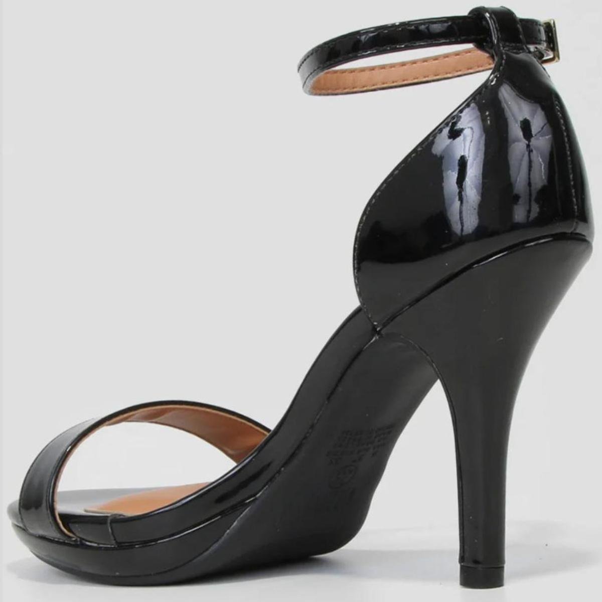 Sandália Vizzano Salto Alto Verniz Feminina - Preto Preto 4