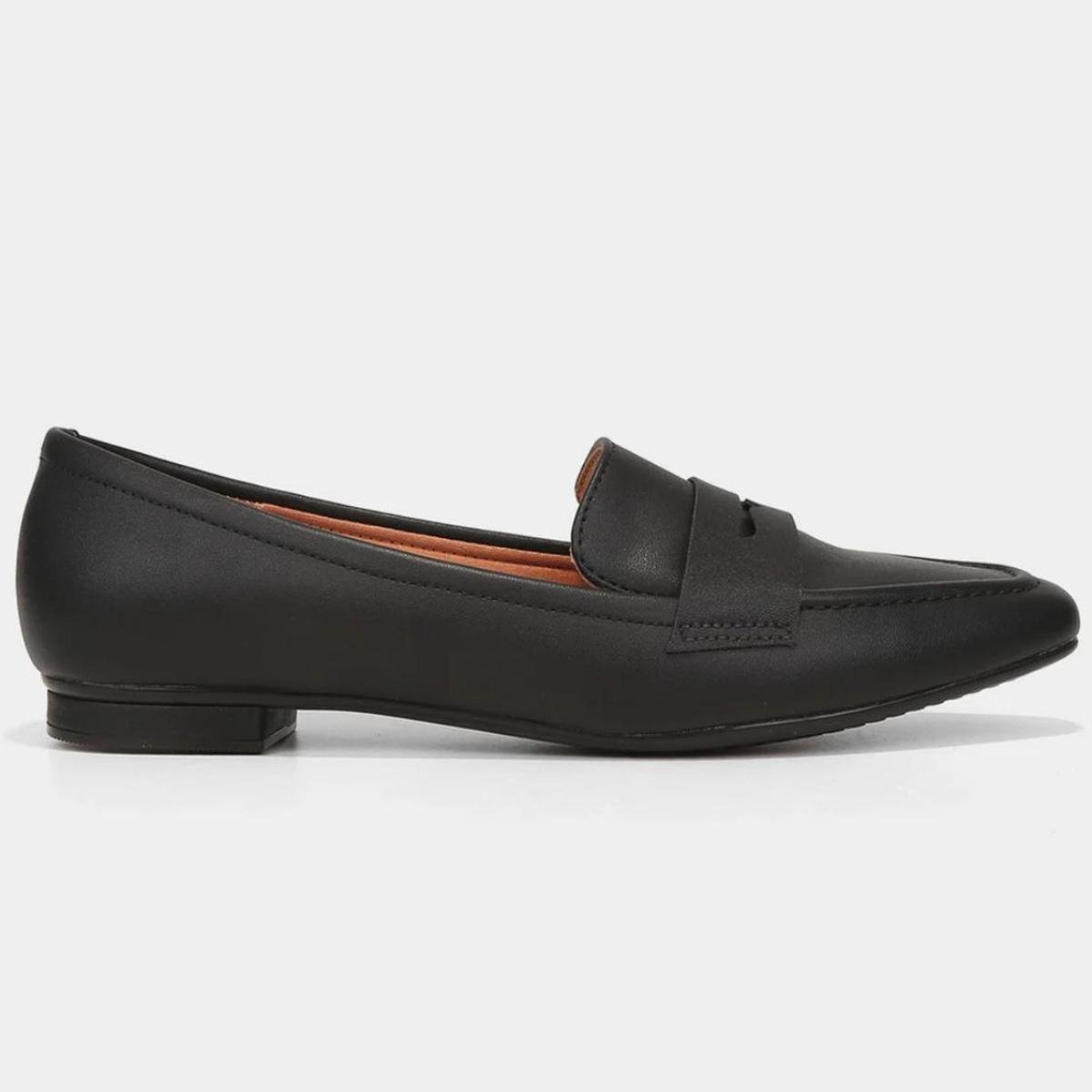 Mocassim Vizzano Bico Fino Feminino - Preto Preto 2
