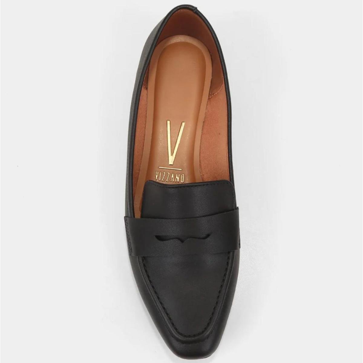 Mocassim Vizzano Bico Fino Feminino - Preto Preto 3