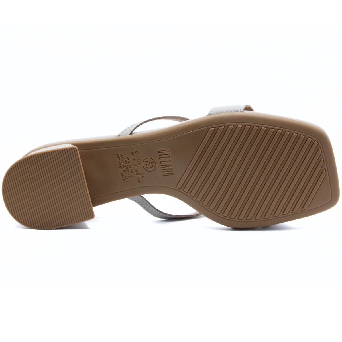 Tamanco Vizzano Tiras Salto Baixo Detalhe Feminino - Cinza Cinza 5
