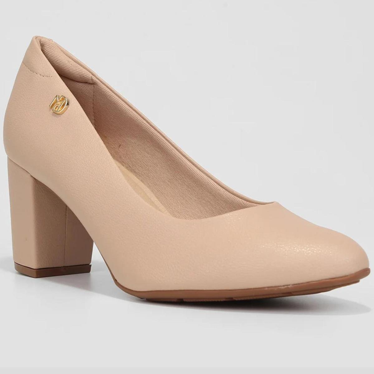 Scarpin Modare Salto Médio Feminino - Bege Bege 1