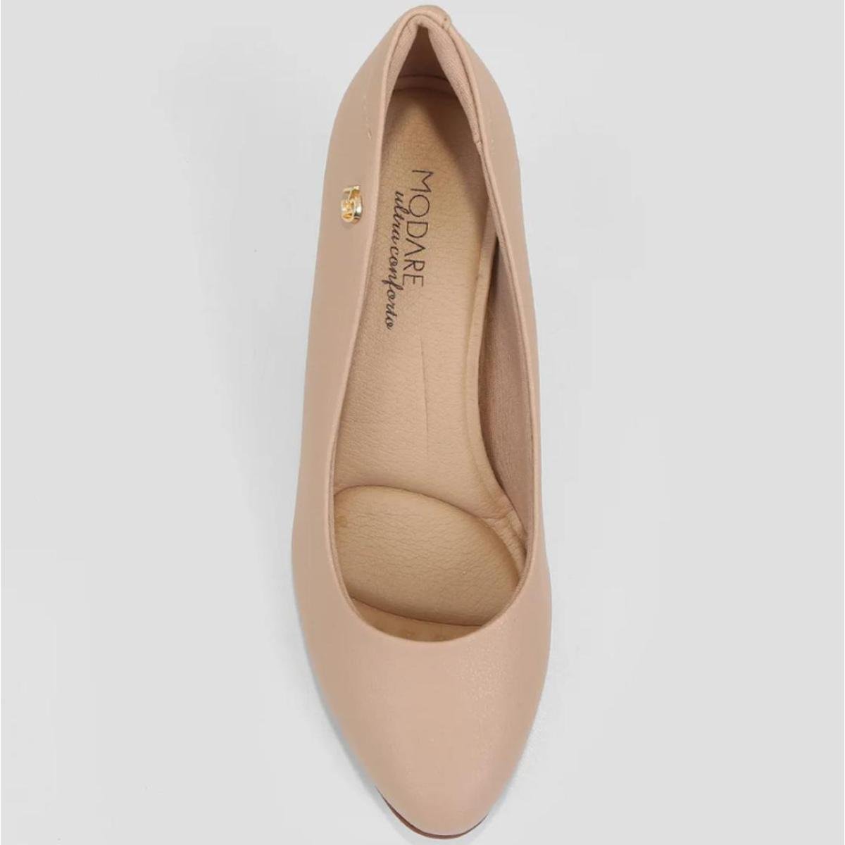Scarpin Modare Salto Médio Feminino - Bege Bege 3