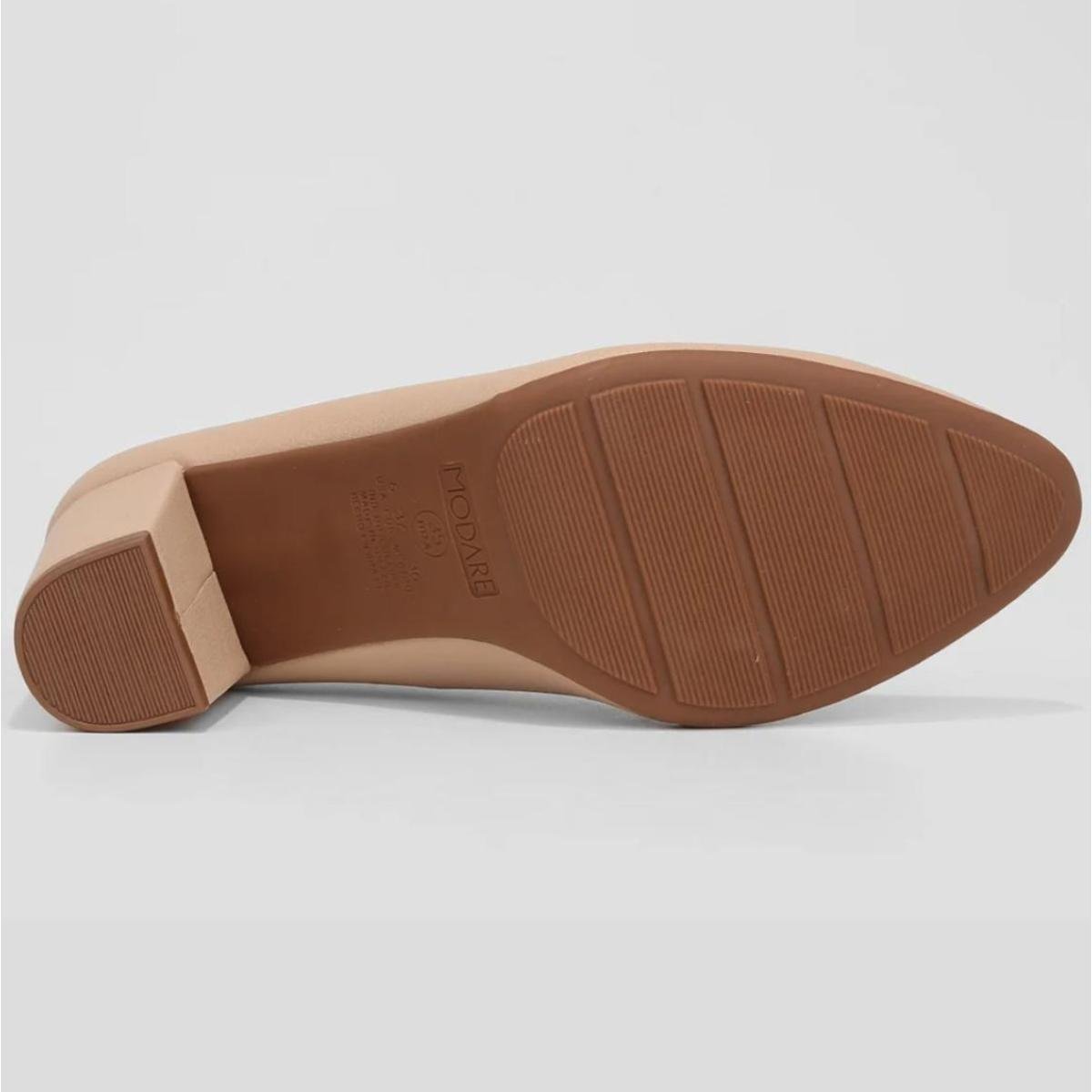 Scarpin Modare Salto Médio Feminino - Bege Bege 5