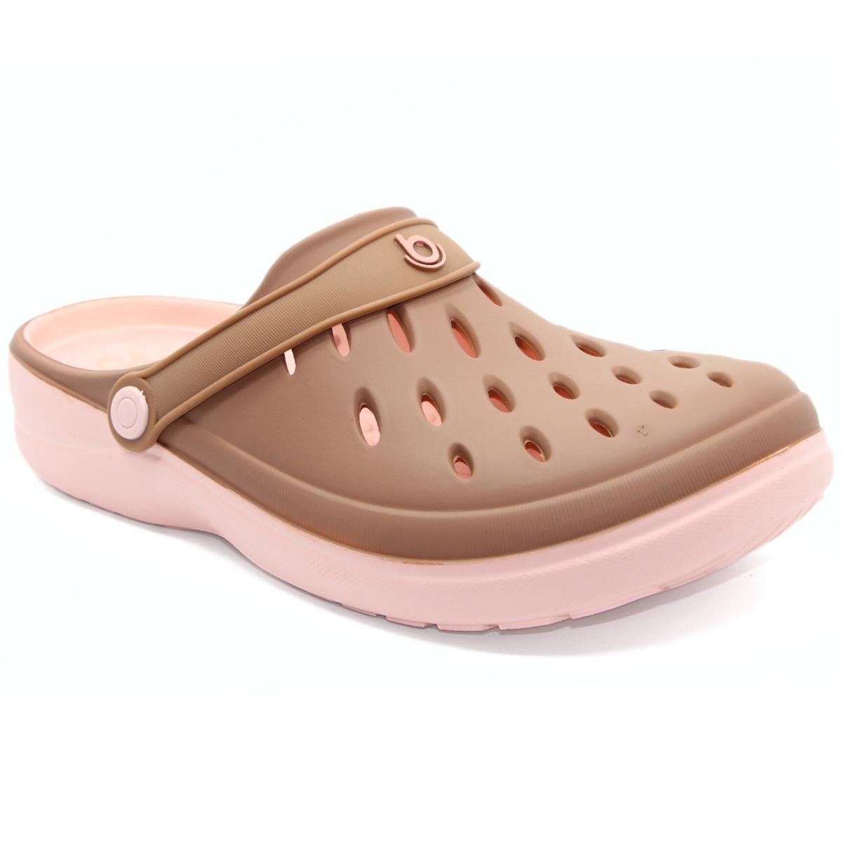 Babuche Boaonda Easy Feminino - Marrom e Rosa