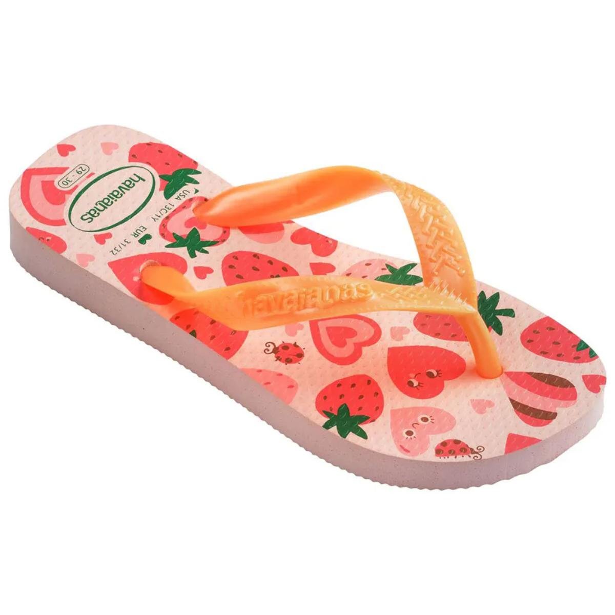 Chinelo Havaianas Kids Flores Menina - Laranja e Rosa Laranja/Rosa 2