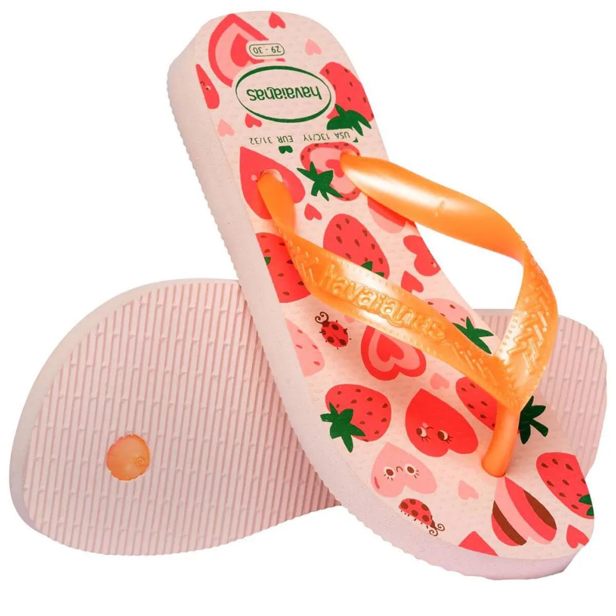 Chinelo Havaianas Kids Flores Menina - Laranja e Rosa Laranja/Rosa 4