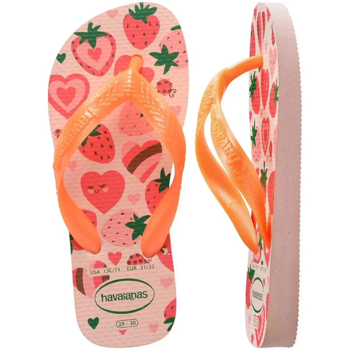 Chinelo Havaianas Kids Flores Menina - Laranja e Rosa Laranja/Rosa 5
