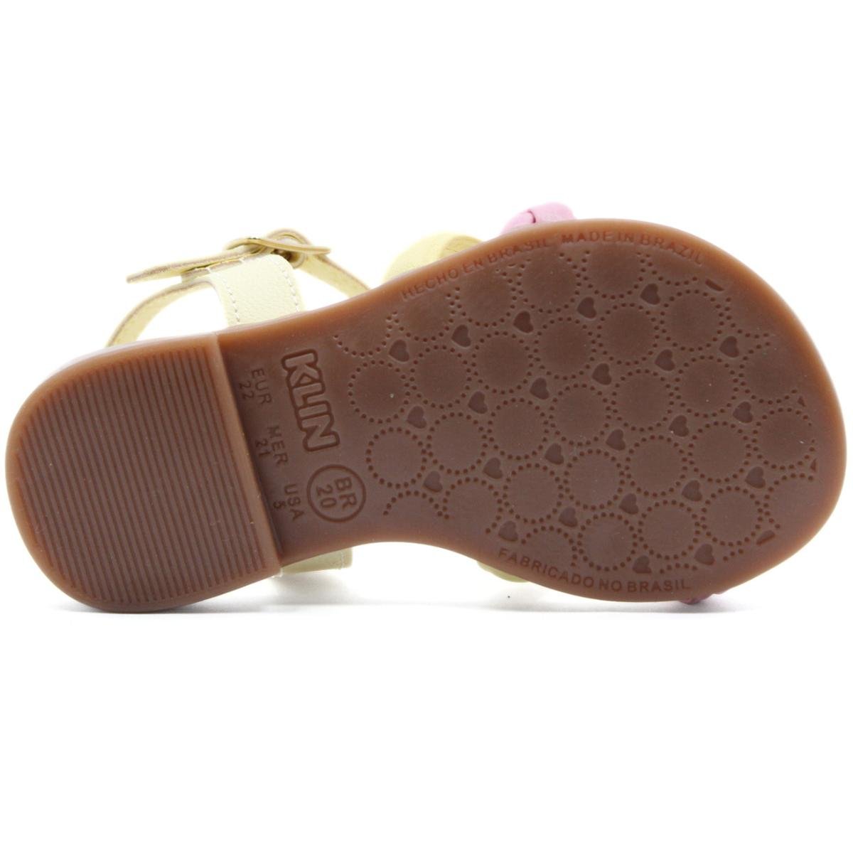 Sandália Klin Infantil Suami Mini Menina - Amarelo e Rosa Amarelo/Rosa 5
