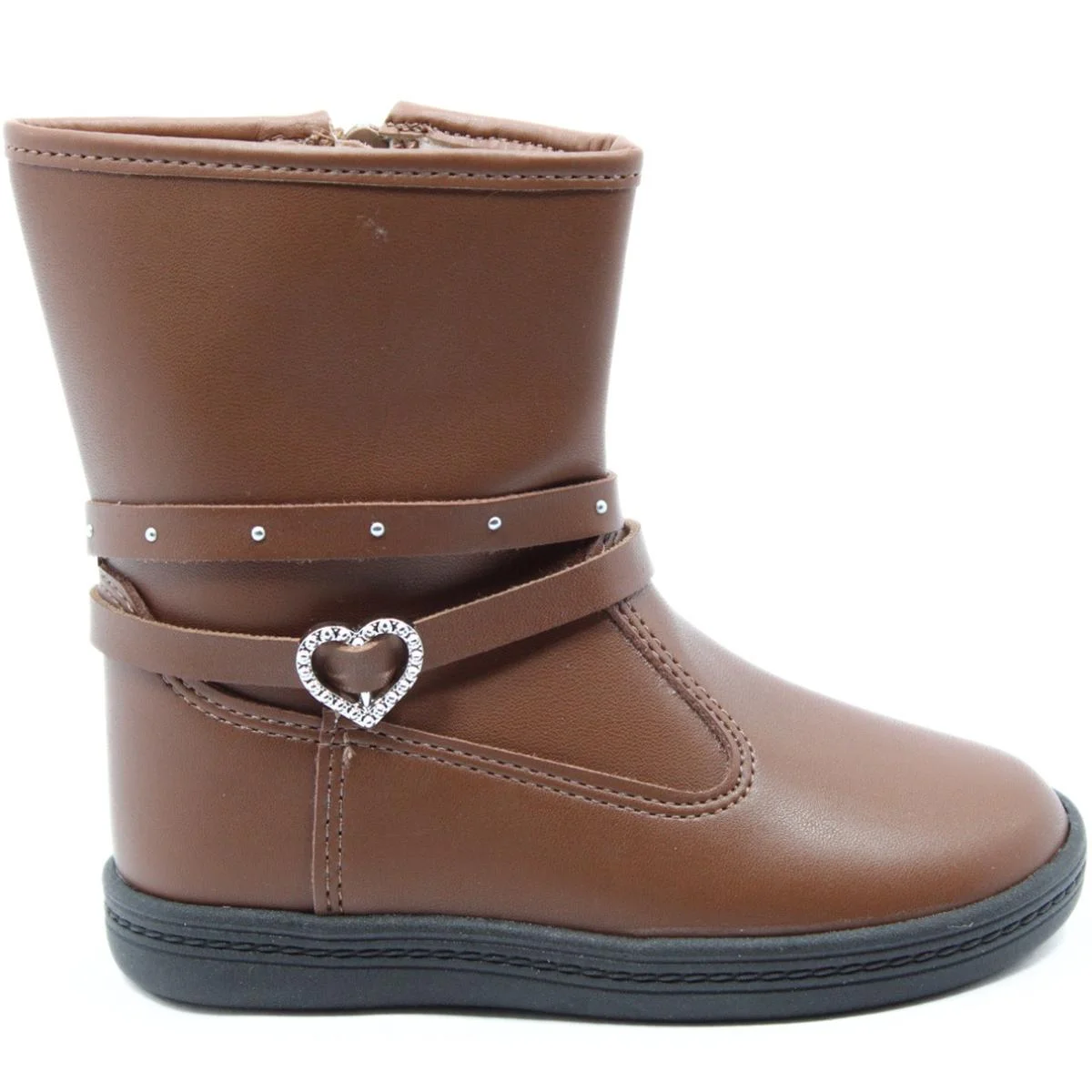 Bota Infantil Molekinha Coração Menina - Marrom Marrom 2