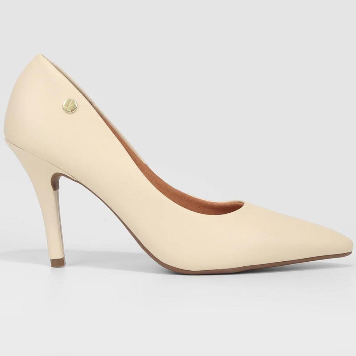 Scarpin Vizzano Salto Alto Bico Fino - Creme Creme 2