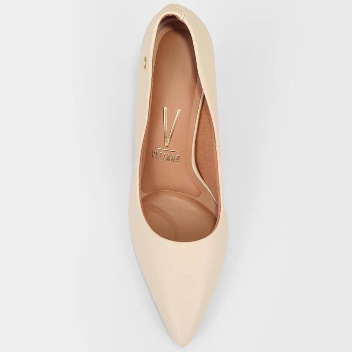 Scarpin Vizzano Salto Alto Bico Fino - Creme Creme 3