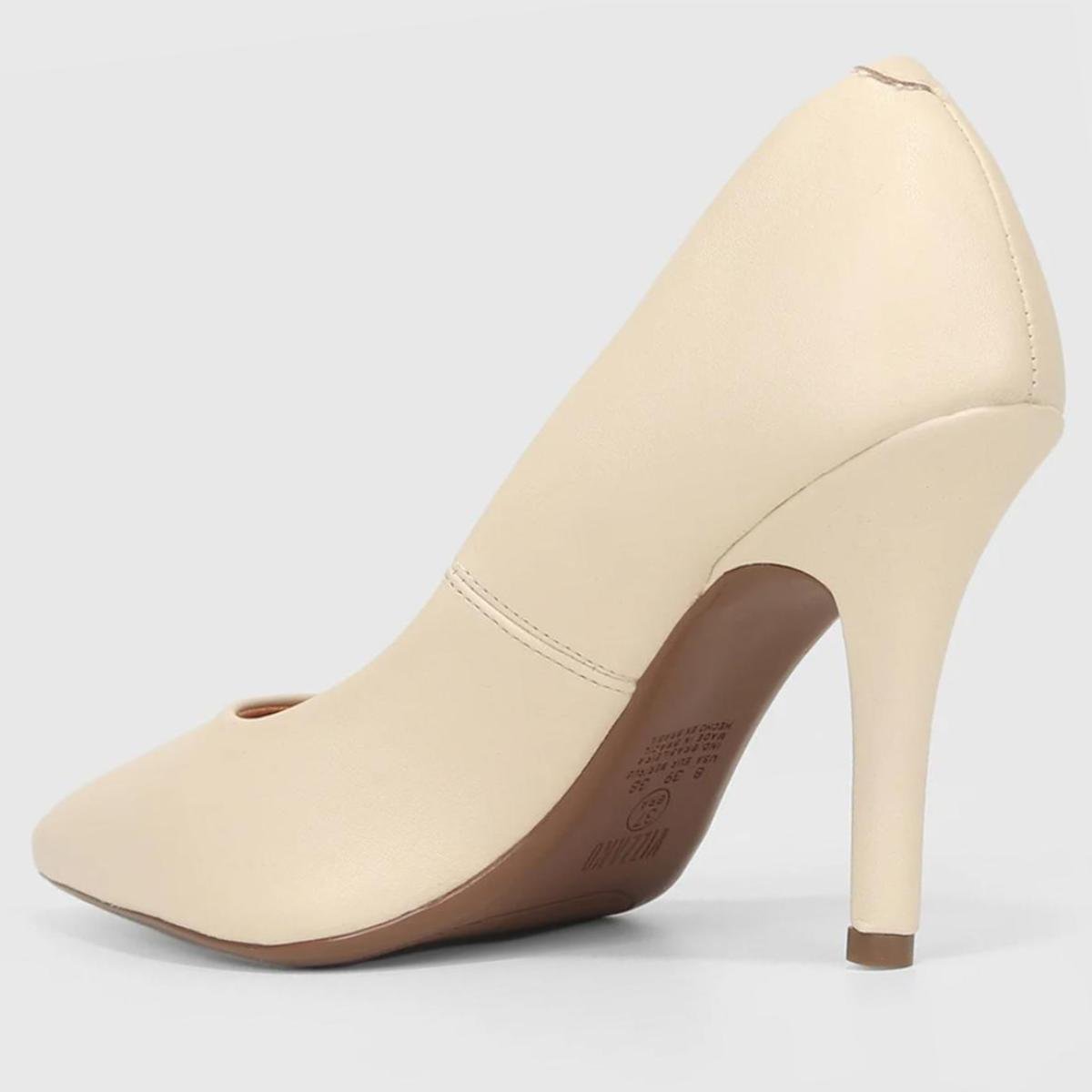 Scarpin Vizzano Salto Alto Bico Fino - Creme Creme 4