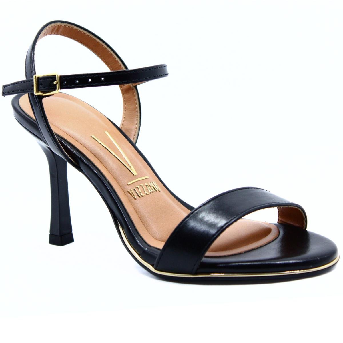 Sandália Vizzano Salto Fino Feminina - Preto
