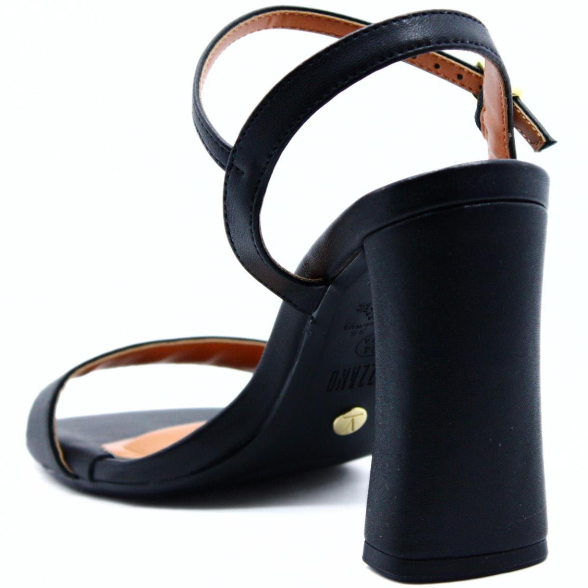 Sandália Vizzano Salto Médio Grosso Feminina - Preto Preto 4