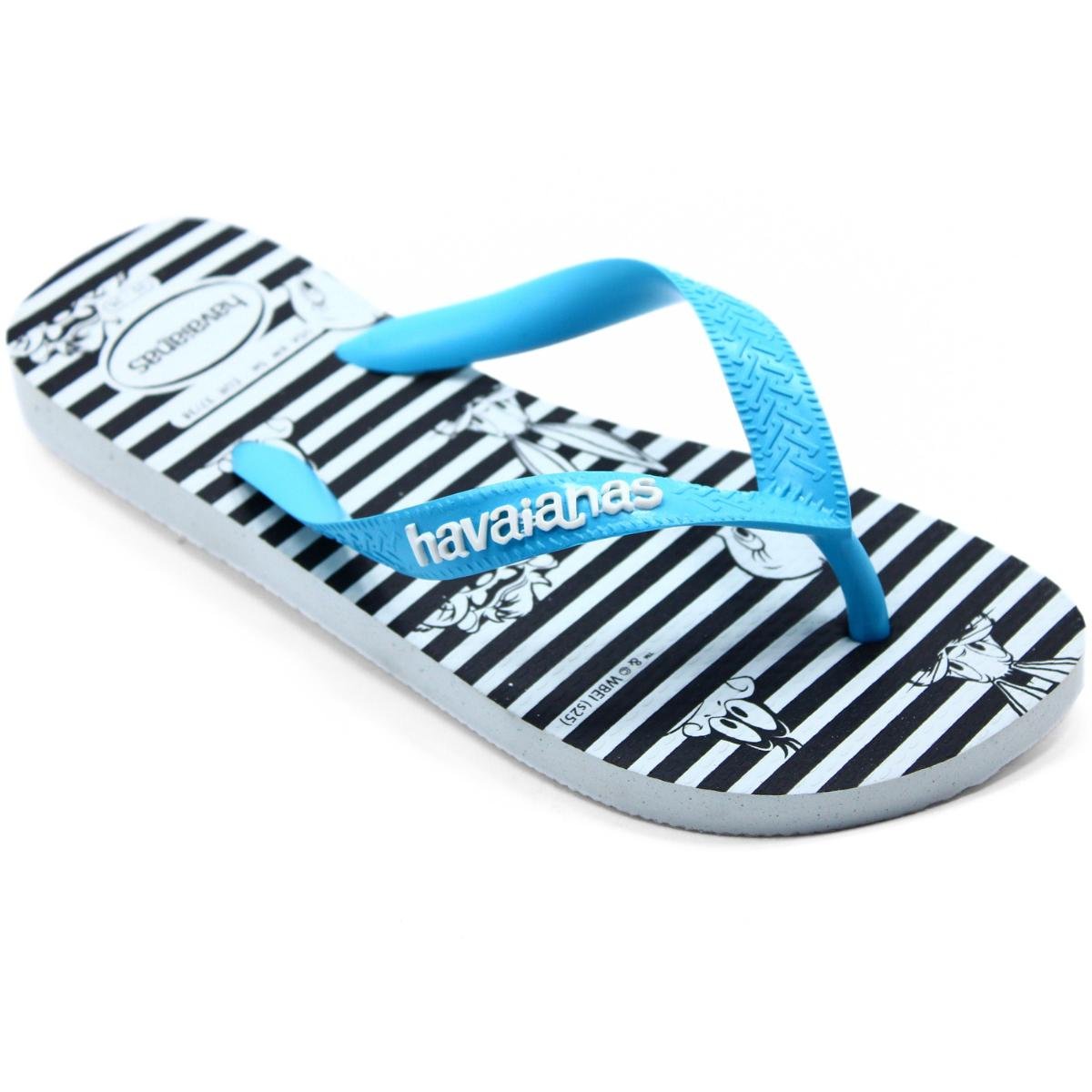 Chinelo Havaianas Top Warner Logo Fc - Branco e Azul Branco/Preto/Azul 2