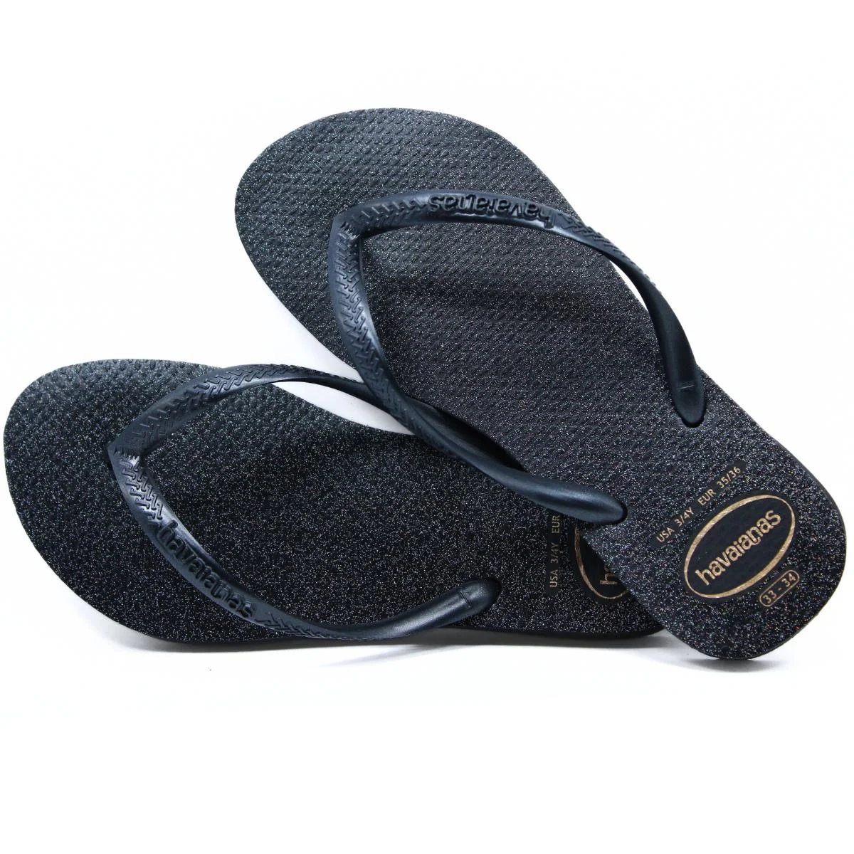 Chinelo Havaianas Slim Gloss Brilho Feminino - Preto Preto 4