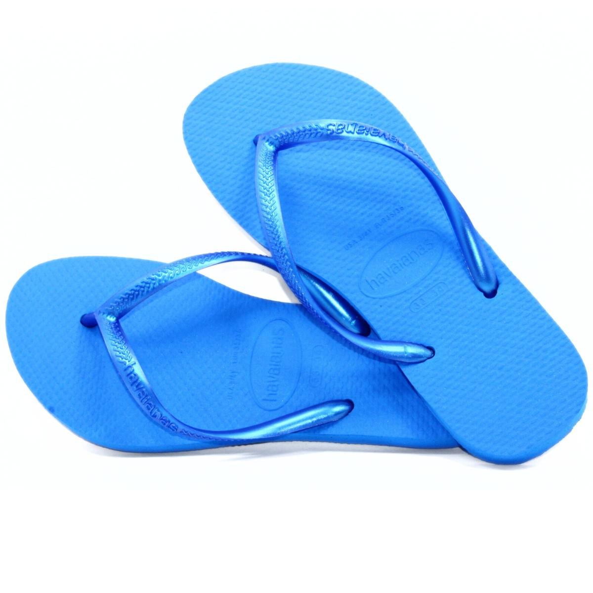 Chinelo Havaianas Slim Tradicional Feminino - Azul Azul 4