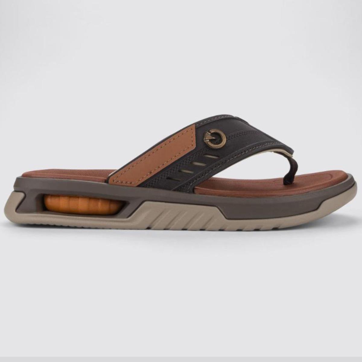 Chinelo Cartago Cairo Masculino - Marrom e Preto Marrom/Preto 2