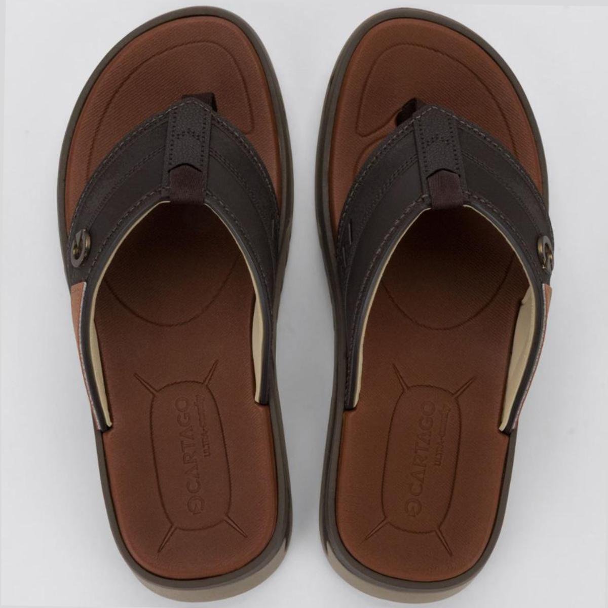 Chinelo Cartago Cairo Masculino - Marrom e Preto Marrom/Preto 3