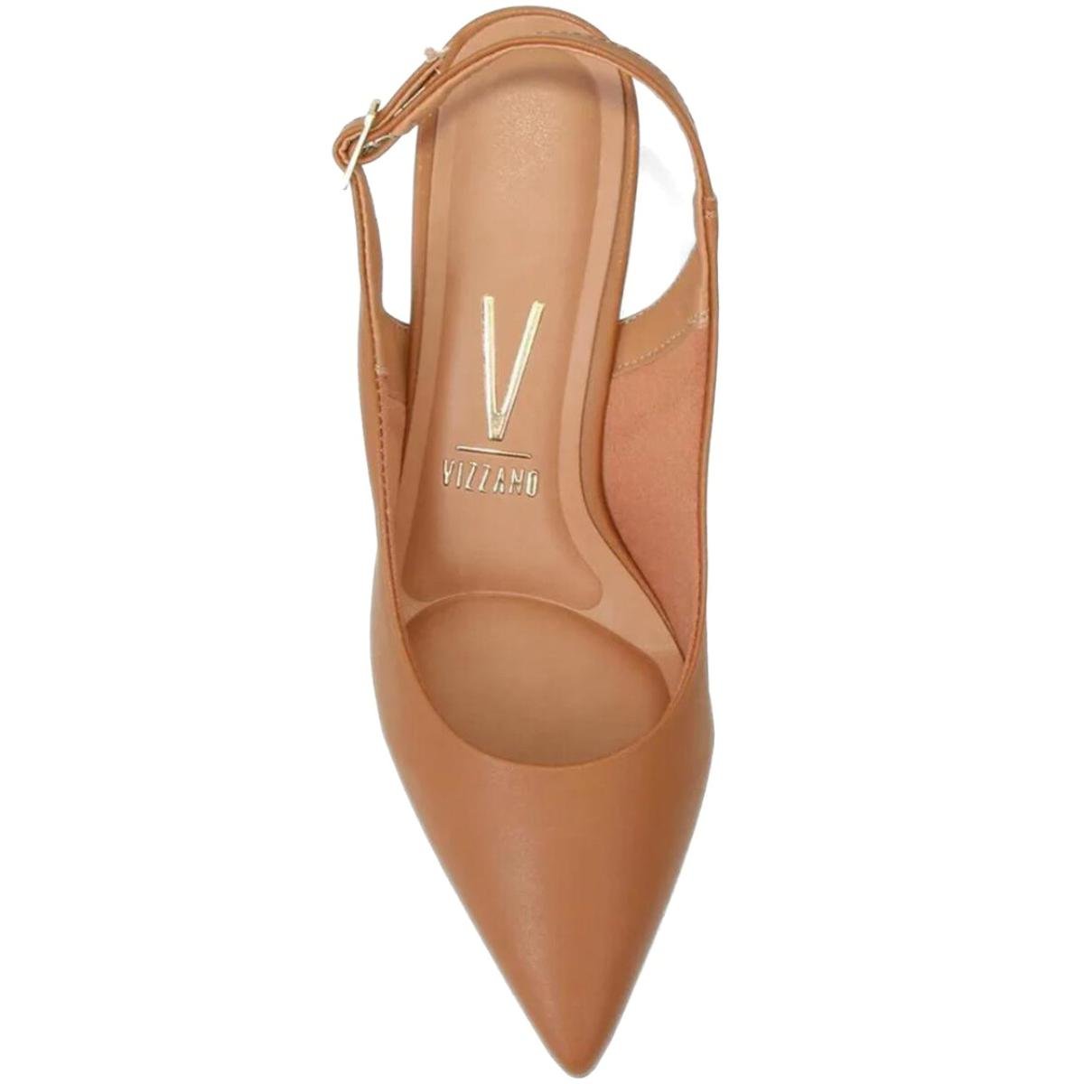 Scarpin Vizzano Slingback Bico Fino Salto Baixo - Caramelo Caramelo 3