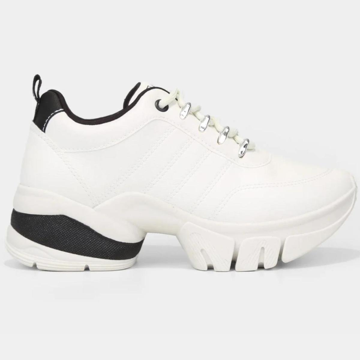 Tênis Ramarim Chunky Feminino - Branco e Preto Branco/Preto 2