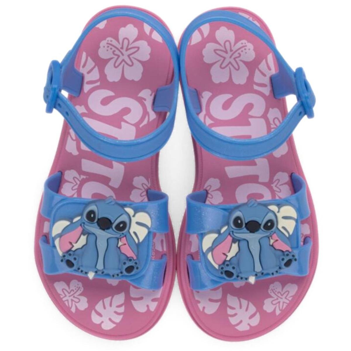 Sandália Infantil Stitch Pet Shop Grendene Kids Menina - Rosa e Azul Rosa/Azul 2