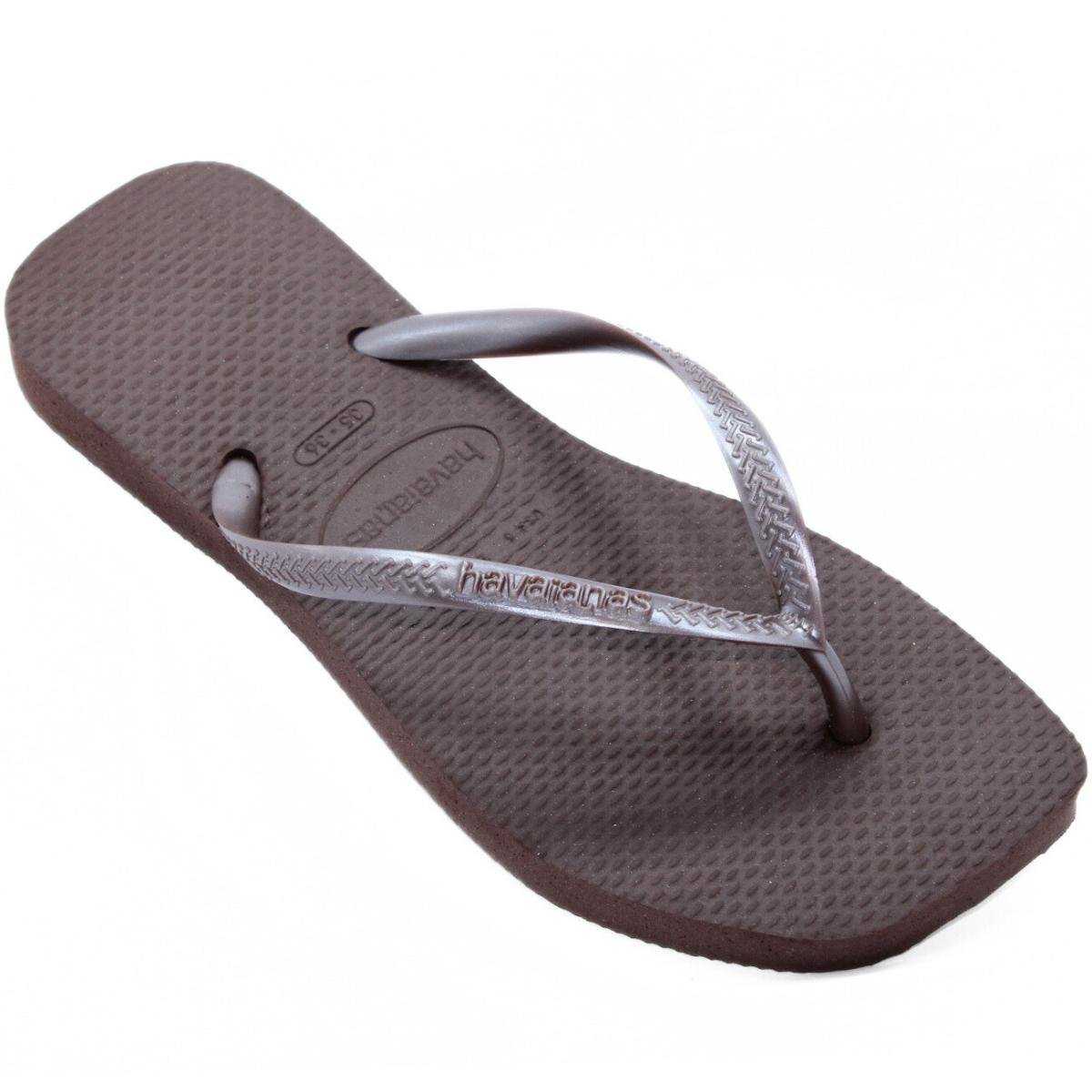 Chinelo Havaianas Slim Square Feminino - Café Café 2