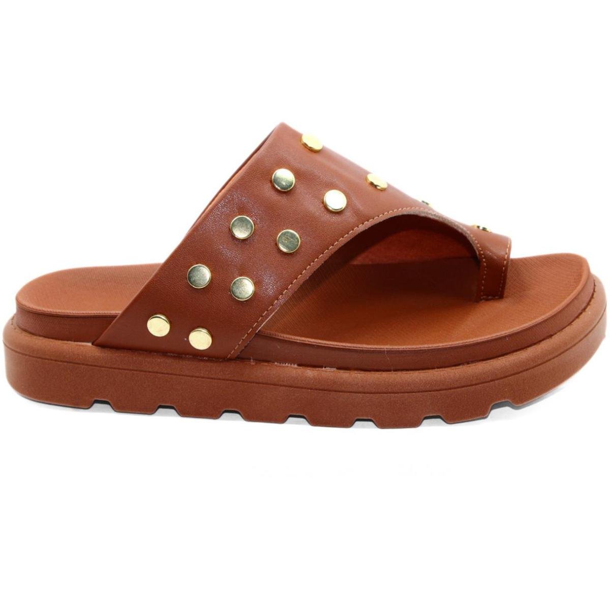 Rasteira Vizzano Apliques Feminina - Marrom Marrom 2