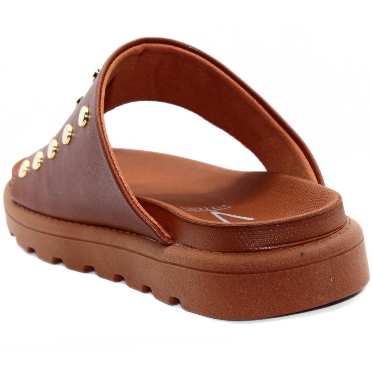 Rasteira Vizzano Apliques Feminina - Marrom Marrom 4