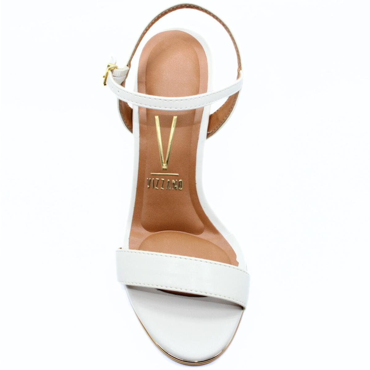 Sandália Vizzano Salto Fino Feminina - Off White Off White 3