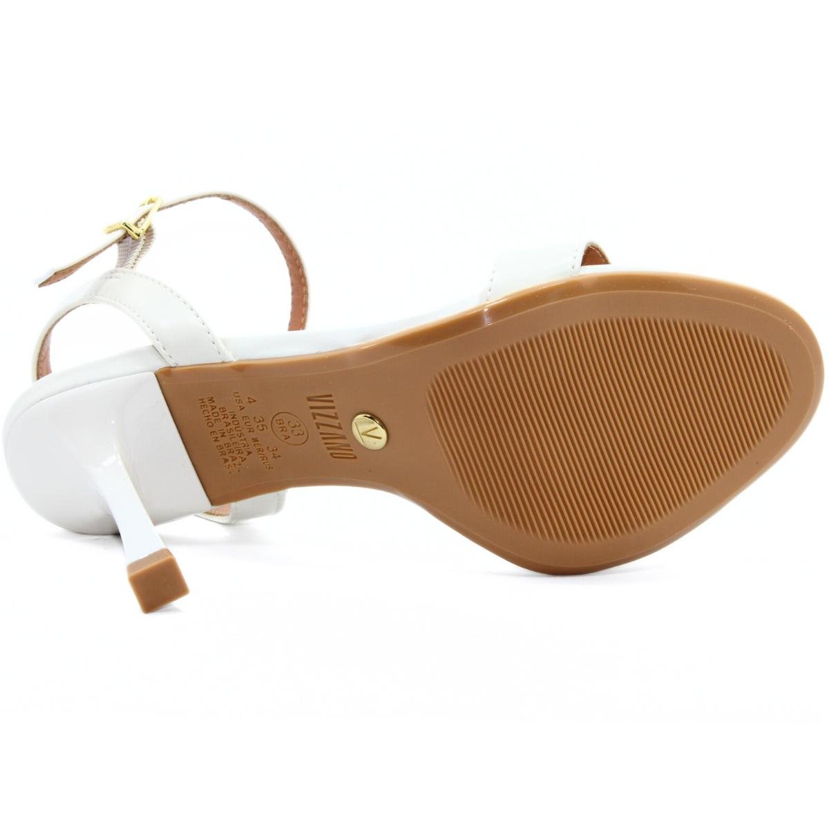 Sandália Vizzano Salto Fino Feminina - Off White Off White 5