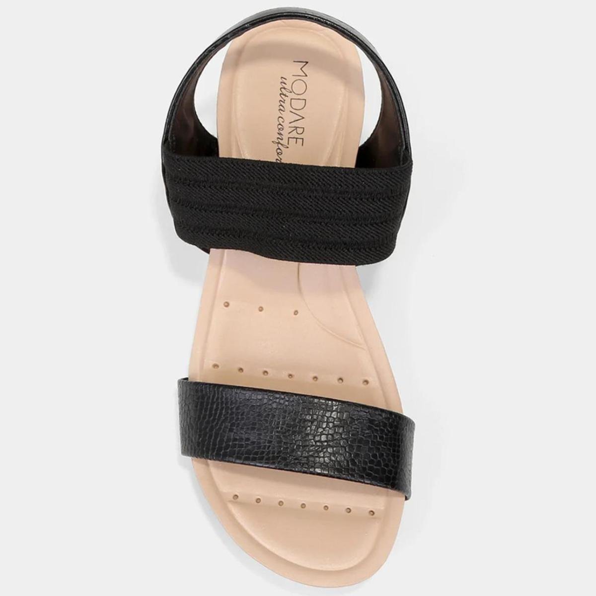 Sandália Anabela Modare Casual Feminina - Preto Preto 3