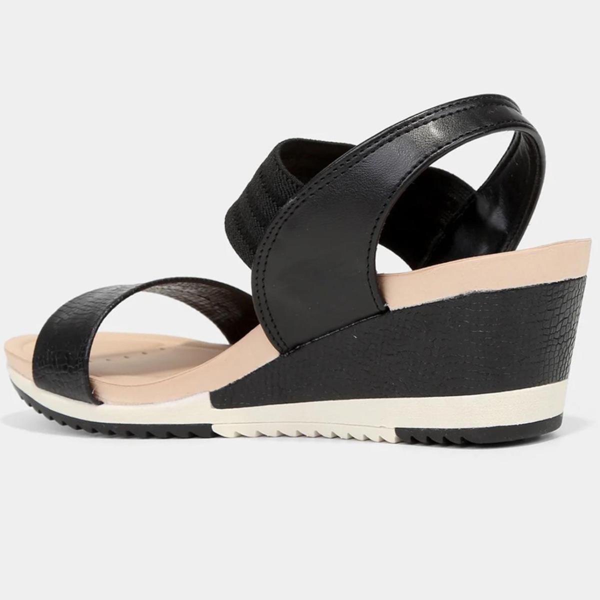 Sandália Anabela Modare Casual Feminina - Preto Preto 4