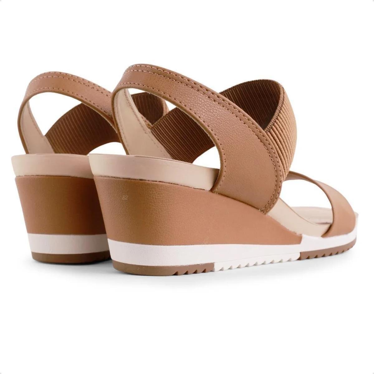 Sandália Anabela Modare Casual Feminina - Caramelo Caramelo 4